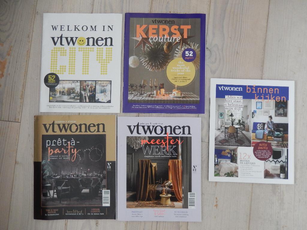 * 5x vtwonen december 2022 o.a. Kerst, binnen kijken, feest, Ophalen of Verzenden, Zo goed als nieuw, Damesbladen