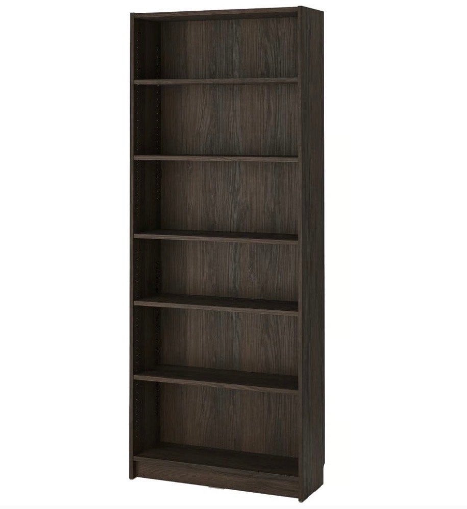 GEZOCHT: BILLY BOEKENKAST DONKERBRUIN EIKENPATROON, Met plank(en), Gebruikt, 200 cm of meer, 25 tot 50 cm
