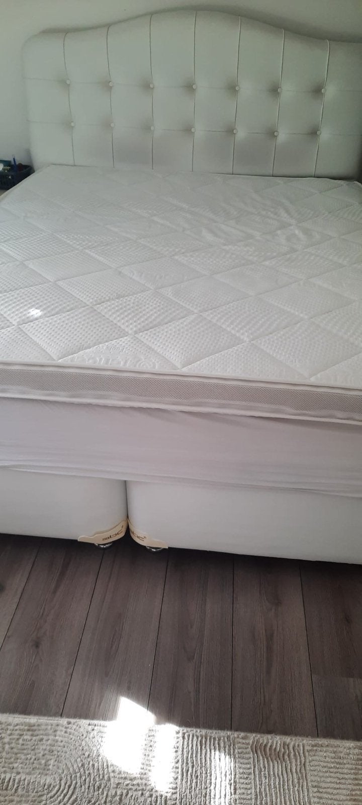 Bed 160x200 zonder matras, Ophalen, Gebruikt, Wit, Tweepersoons