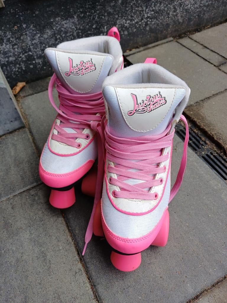 Roze/witte rolschaatsen - Maat 37, Ophalen of Verzenden, Gebruikt, Kinderen