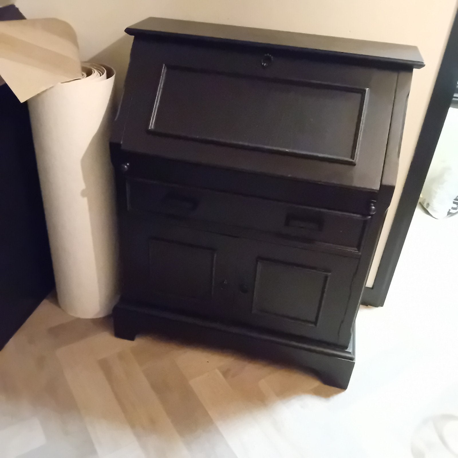 Zwart houten secretaire / bureau, Ophalen of Verzenden