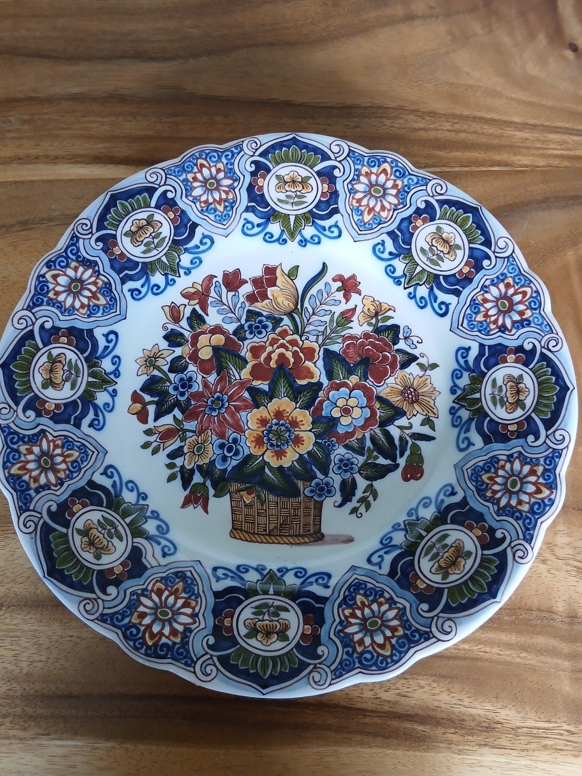 Prachtige onbeschadigde Makkums aardewerk borden, 35cm, Ophalen