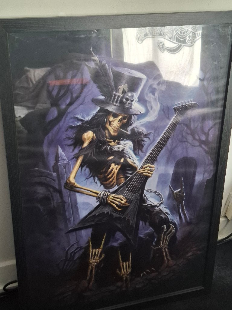 Gothic Rock Art : "Play Dead" Poster met houten frame, Verzamelen, Ophalen, Met lijst, Deurposter of groter, Overige onderwerpen