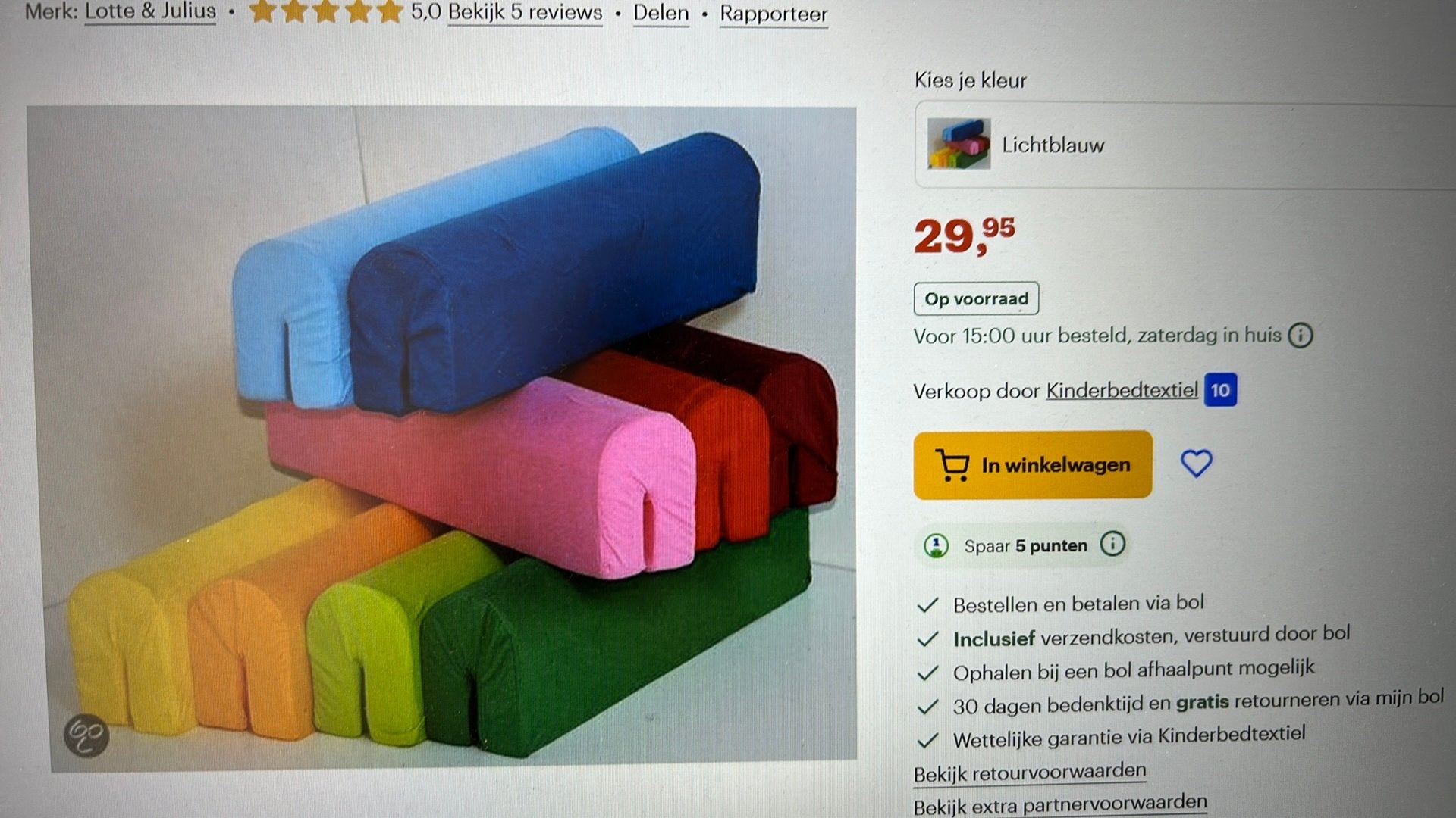 Lotte & Julius kussen voor uitvalbescherming, Kinderen en Baby's, Ophalen, Gebruikt, Overige typen