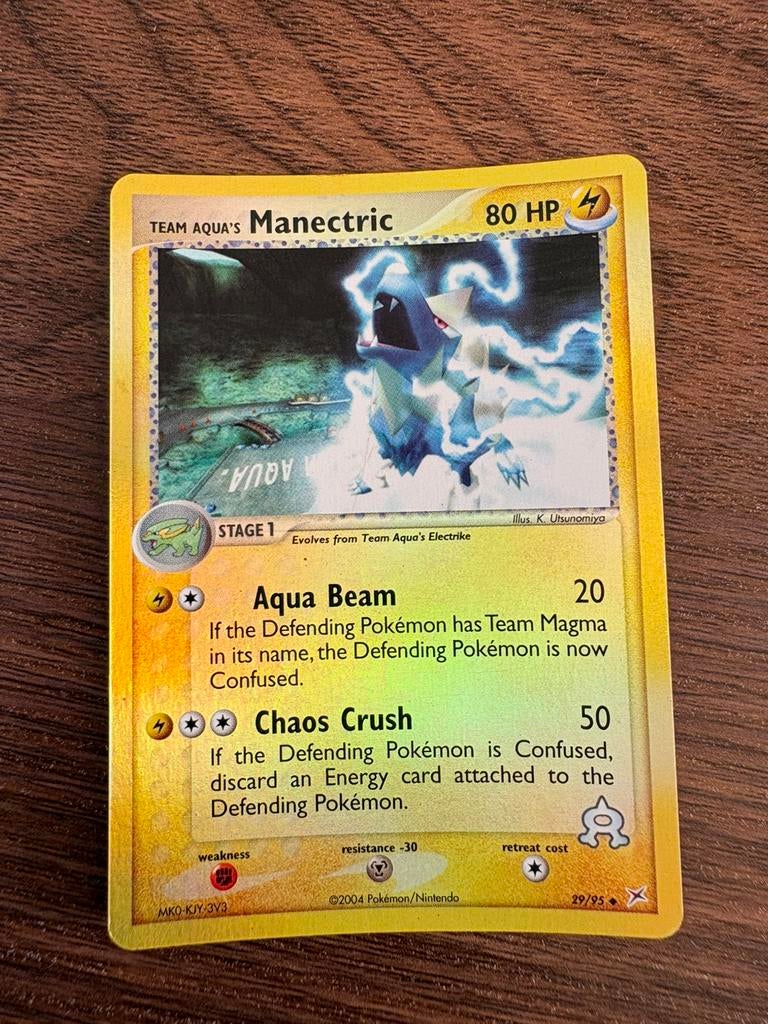 Team Aqua’s Manectric – Rare (2004)  HOLO, Ophalen of Verzenden, Zo goed als nieuw