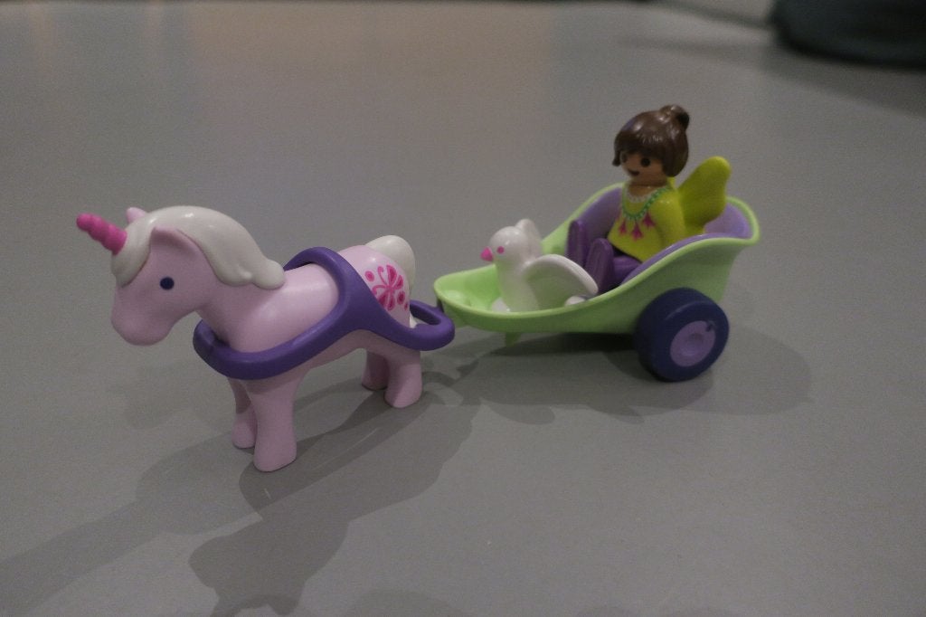 playmobil 1 2 3 eenhoornkoets met fee 70401 - compleet, Complete set, 1.2.3, Ophalen of Verzenden, Zo goed als nieuw