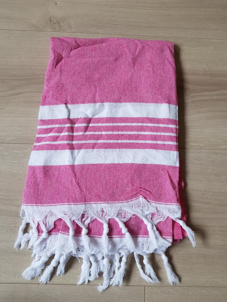 Hamamdoek roze/wit, nieuw, Ophalen of Verzenden, Nieuw, Roze, Overige typen