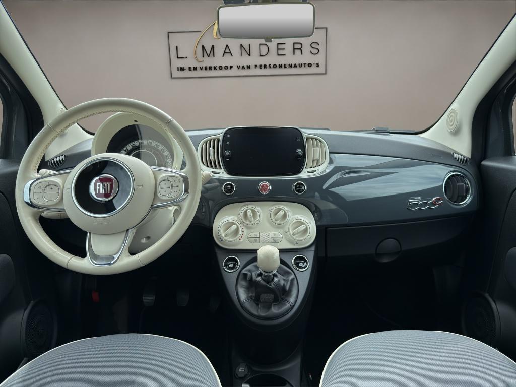 Fiat 500C 1.2 Lounge 2019 GRIJS | Cabrio | Navigatie | Airco, Gebruikt, 4 cilinders, Cabriolet, Leder en Stof