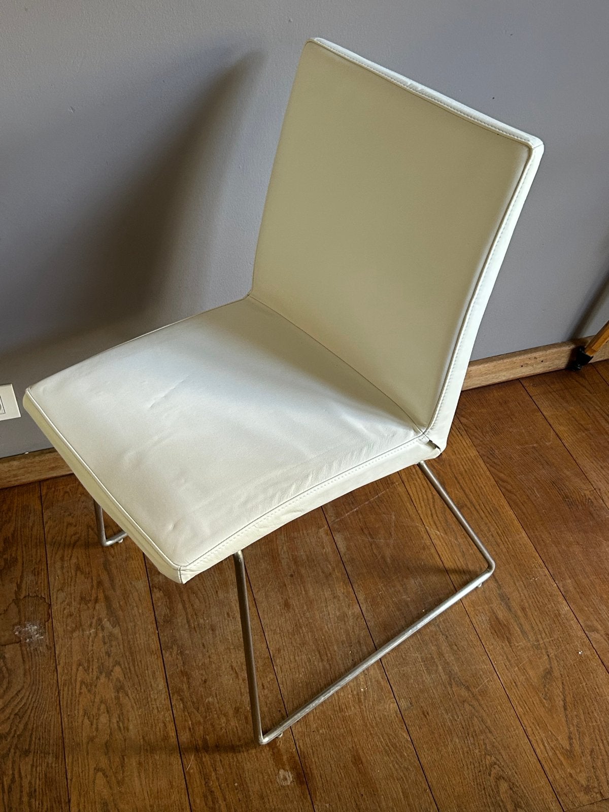 6x BoConcept Mariposa eetkamerstoel – wit leer, Ophalen, Gebruikt, Wit, Leer