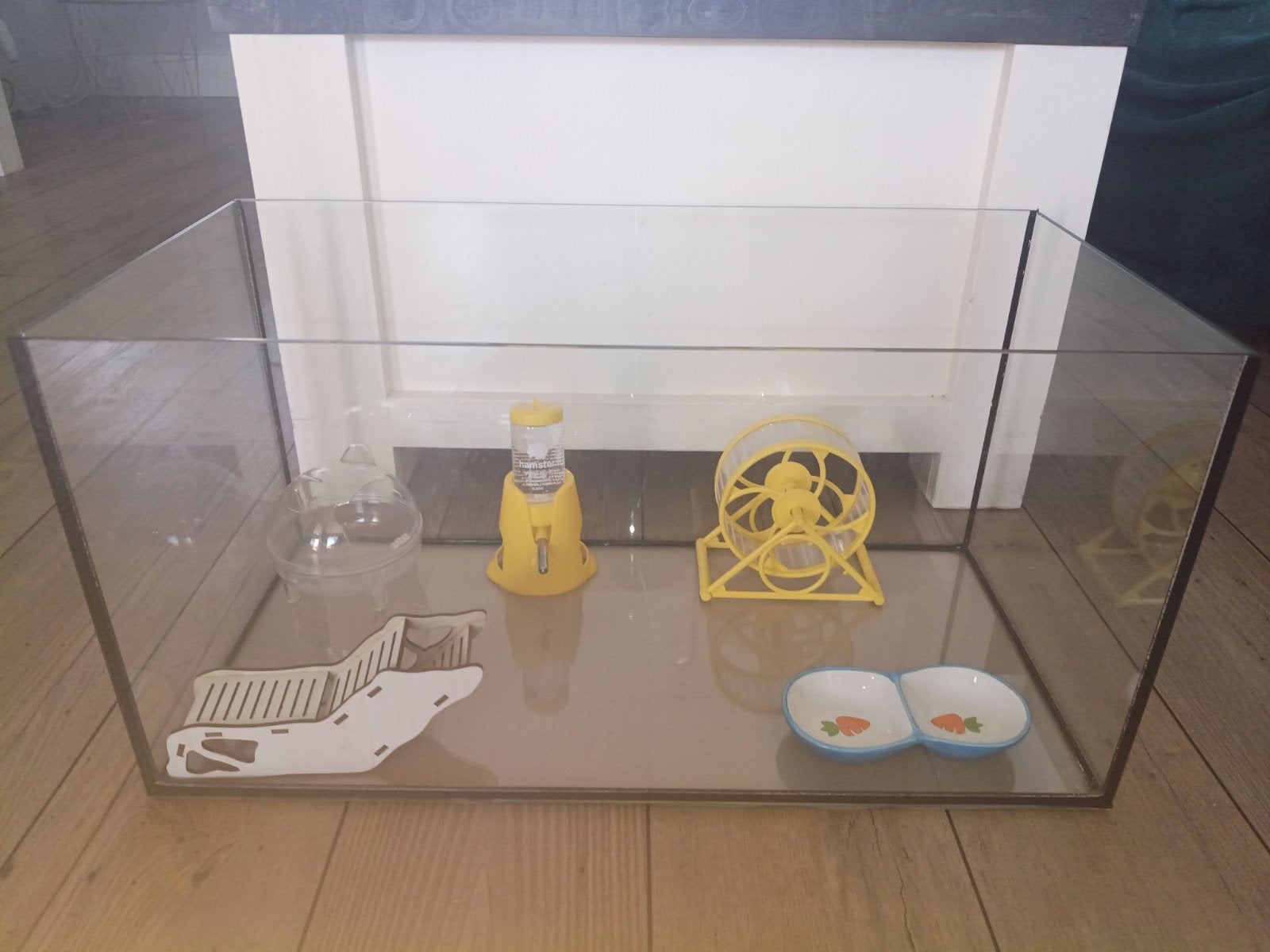 hamster terrarium met accessoires, Dieren en Toebehoren, Kooi, Minder dan 75 cm, Zo goed als nieuw, Hamster