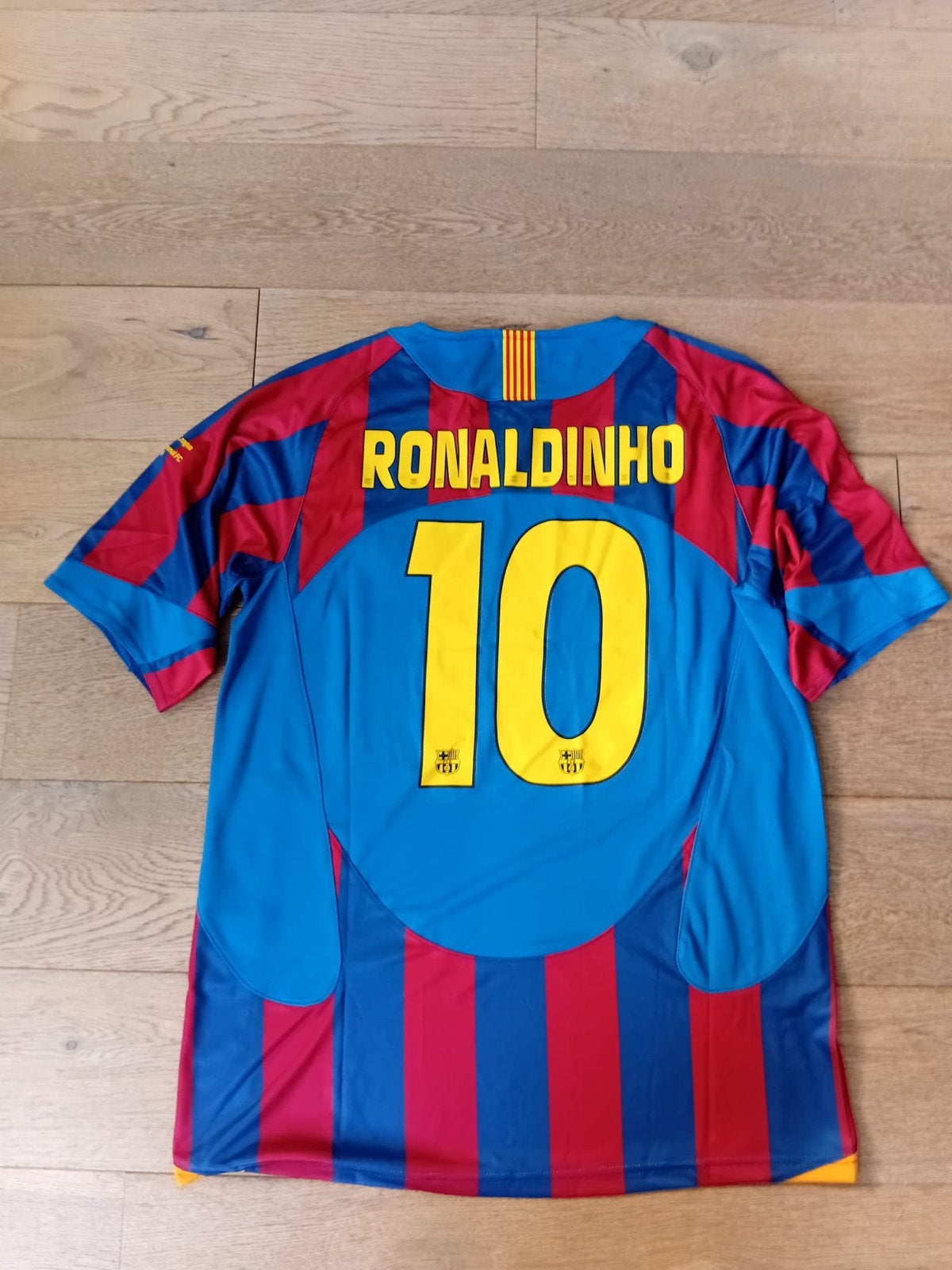 FC Barcelona Ronaldinho Thuisshirt 2006 Champions League, Maat L, Ophalen, Zo goed als nieuw, Shirt