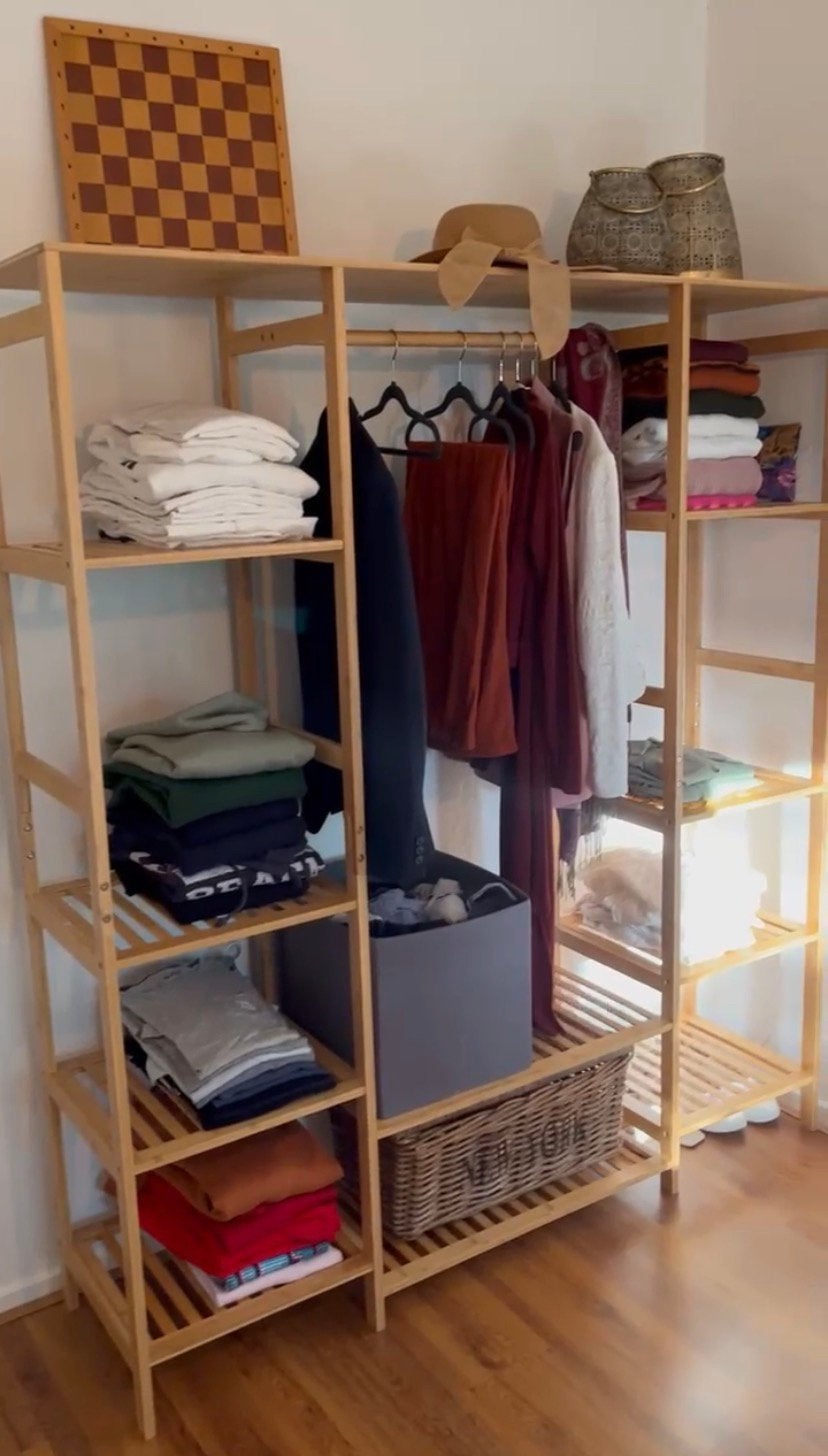 Houten kledingkast, Ophalen, Gebruikt, 150 tot 200 cm, Minimalistisch