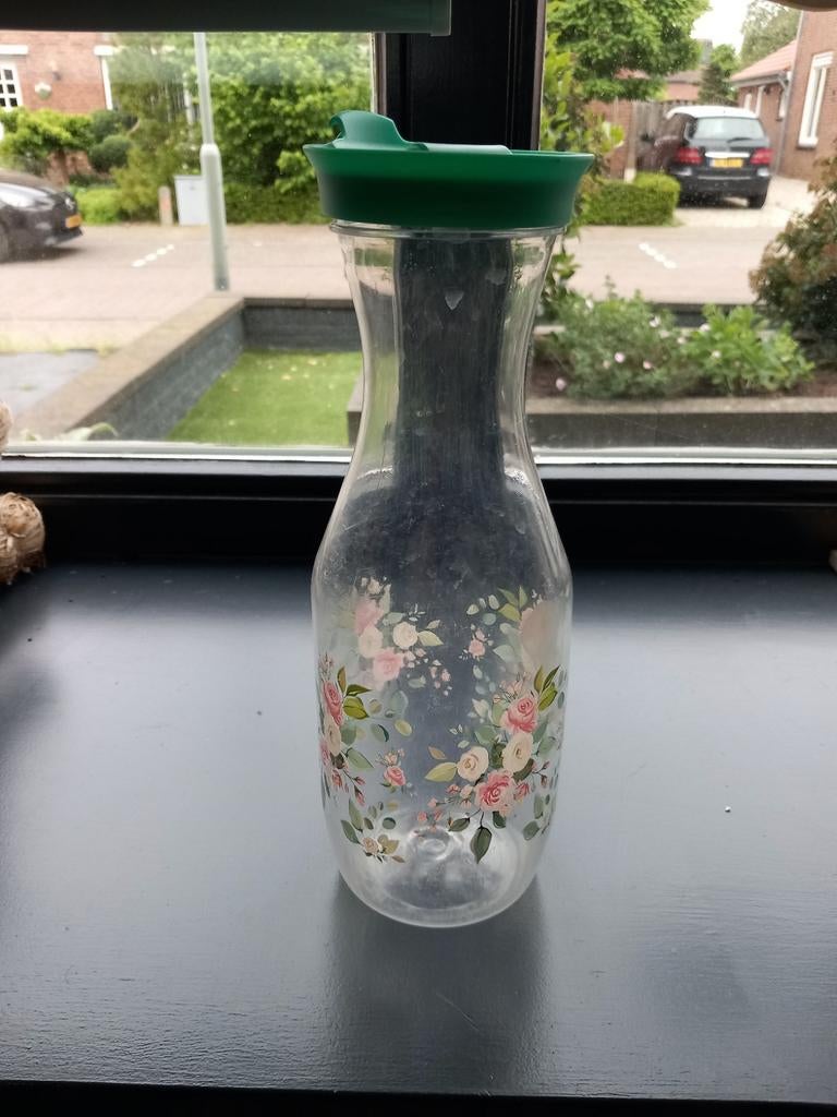Karaf met bloemenprint, Overige typen, Ophalen of Verzenden, Kunststof, Meerkleurig