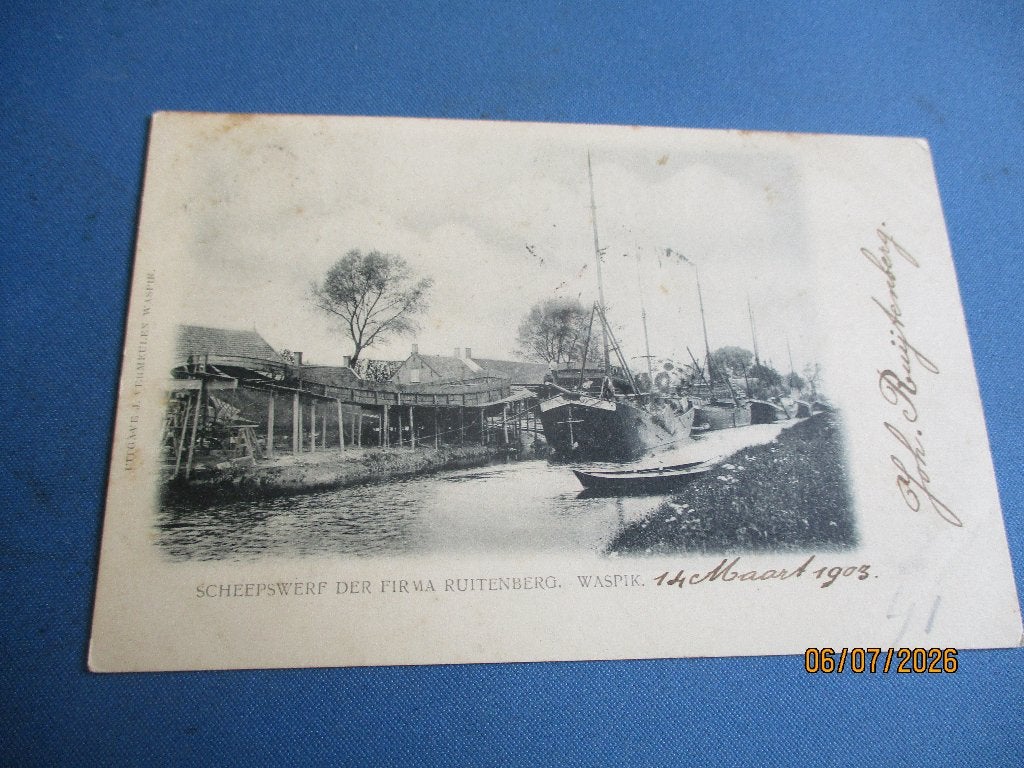 Waspik (1905), Verzamelen, Ansichtkaarten | Nederland, Ophalen of Verzenden, Voor 1920, Gelopen, Zuid-Holland