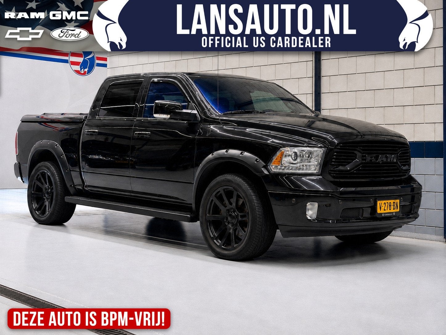 Dodge Ram 1500 Limited| Luchtvering 5.7L Hemi V8 4x4, Auto's, Automaat, Gebruikt, 5654 cc, Zwart