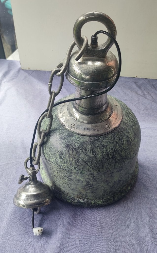 Groene PTMD collection industriële hanglamp, Ophalen, Gebruikt, E27 (groot), Metaal