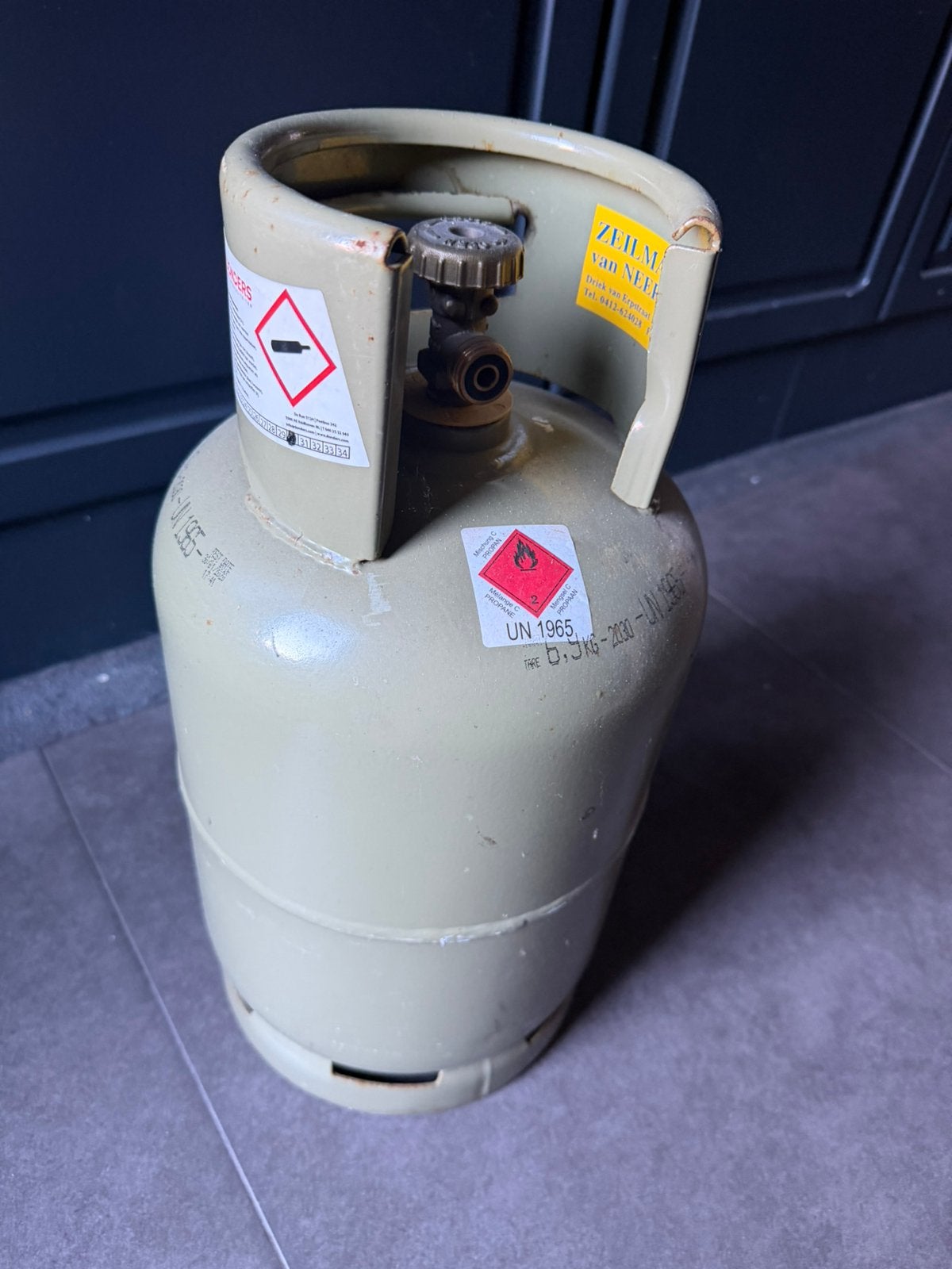 Gasfles, Caravans en Kamperen, Kampeeraccessoires, Ophalen, Zo goed als nieuw