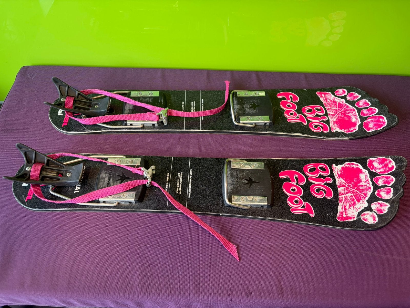 Vintage Big Foot mini ski’s Kneissl roze zwart, Ophalen of Verzenden
