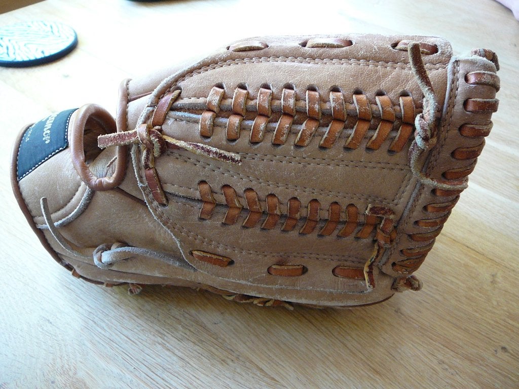 leren honkbal handschoen, Sport en Fitness, Ophalen of Verzenden, Gebruikt, Honkbal, Handschoen