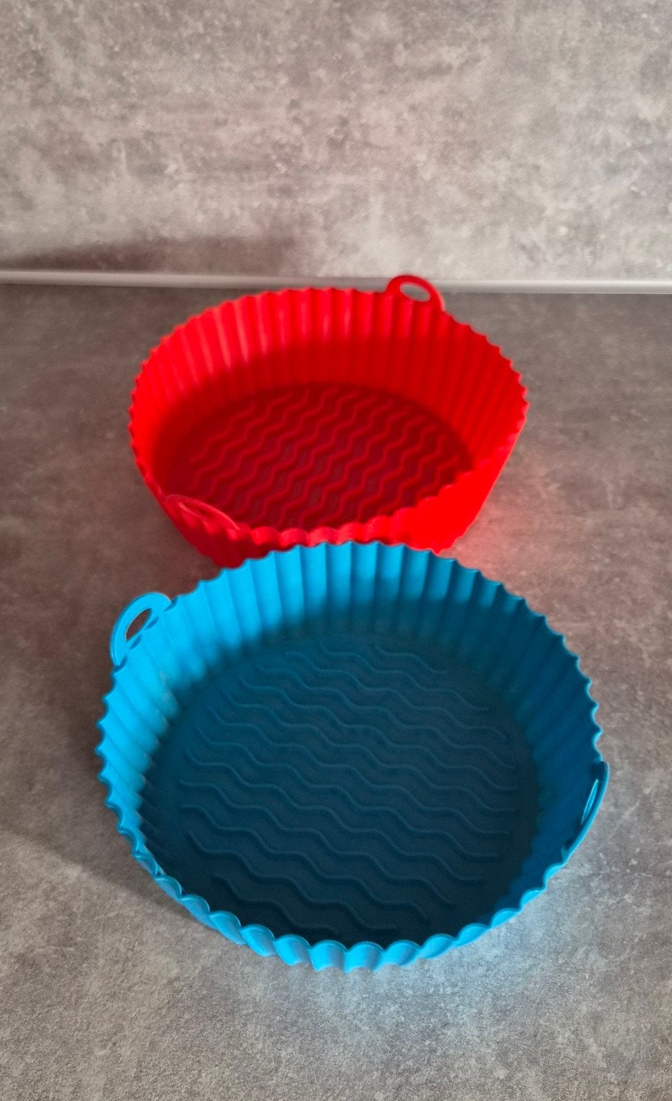 Siliconen Airfryer Bakjes - Rood & Blauw, Ophalen of Verzenden, Zo goed als nieuw