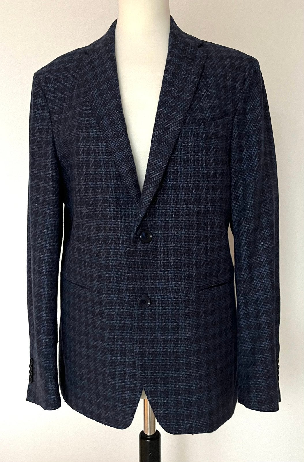 Van Gils blauw gemêleerd colbert maat 48, Ophalen of Verzenden, Zo goed als nieuw, Maat 48/50 (M), Blauw