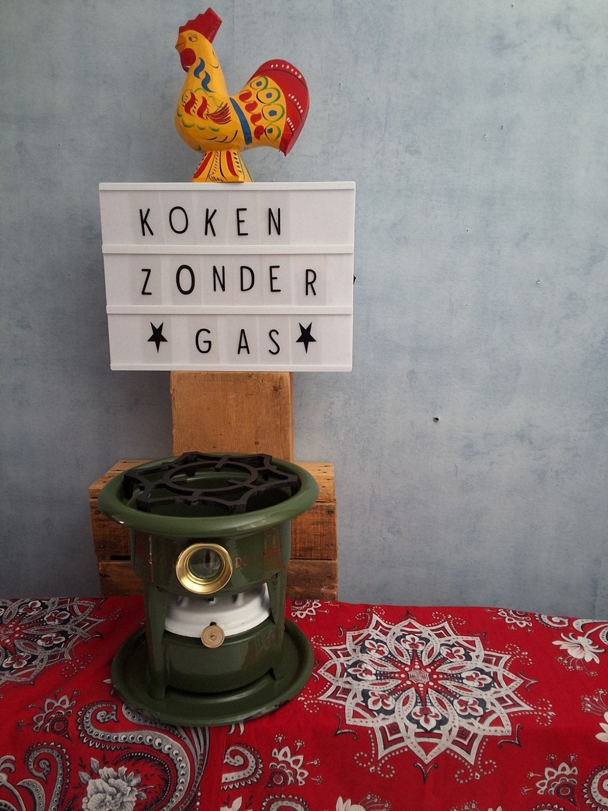 👍OUD !!  MAAR  Z.G.A.N. MET EMAILLE LEKBLAD  4 FOTO'S, Ophalen of Verzenden