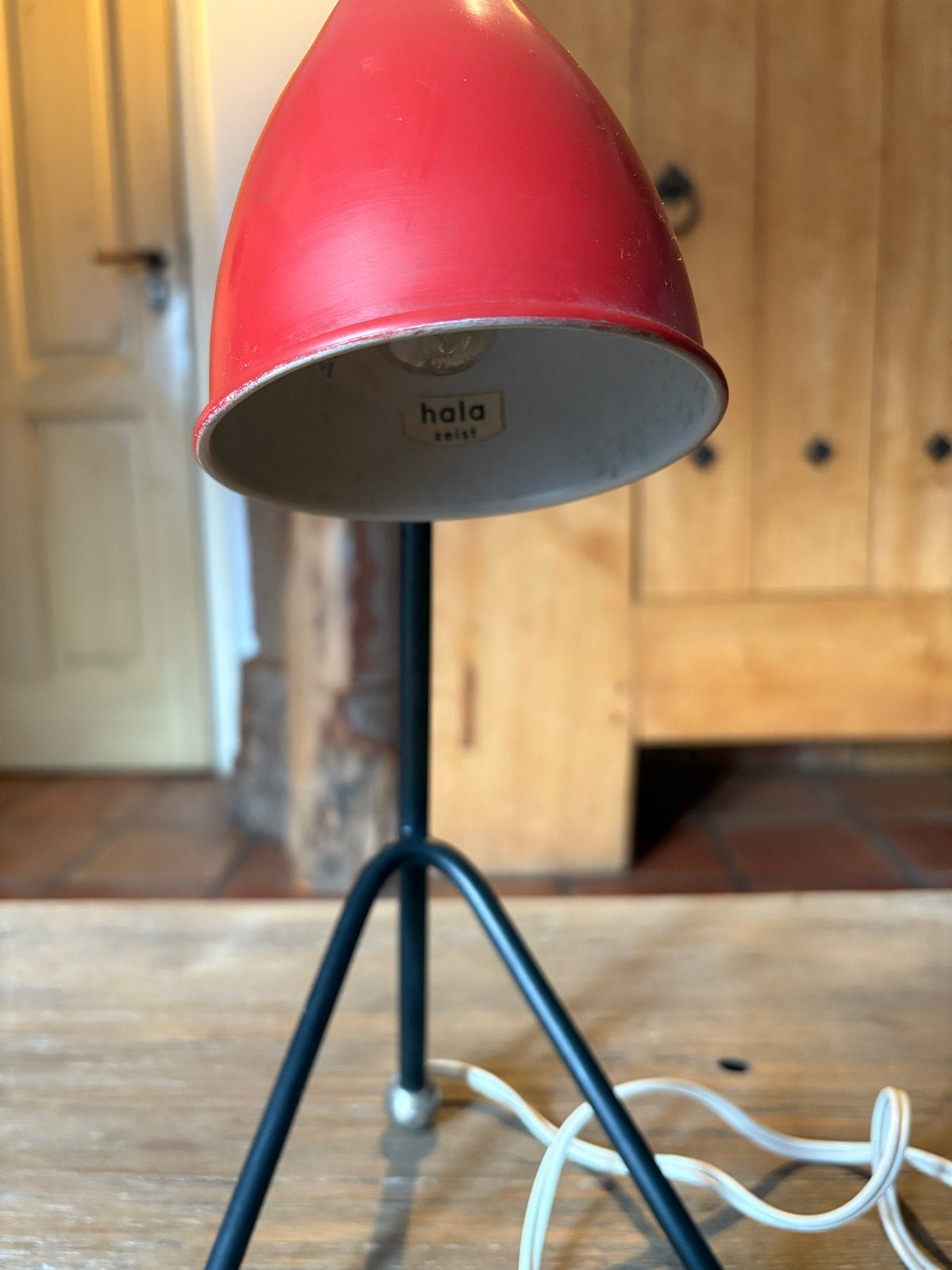 Vintage Hala Zeist bureaulamp rood, Ophalen of Verzenden