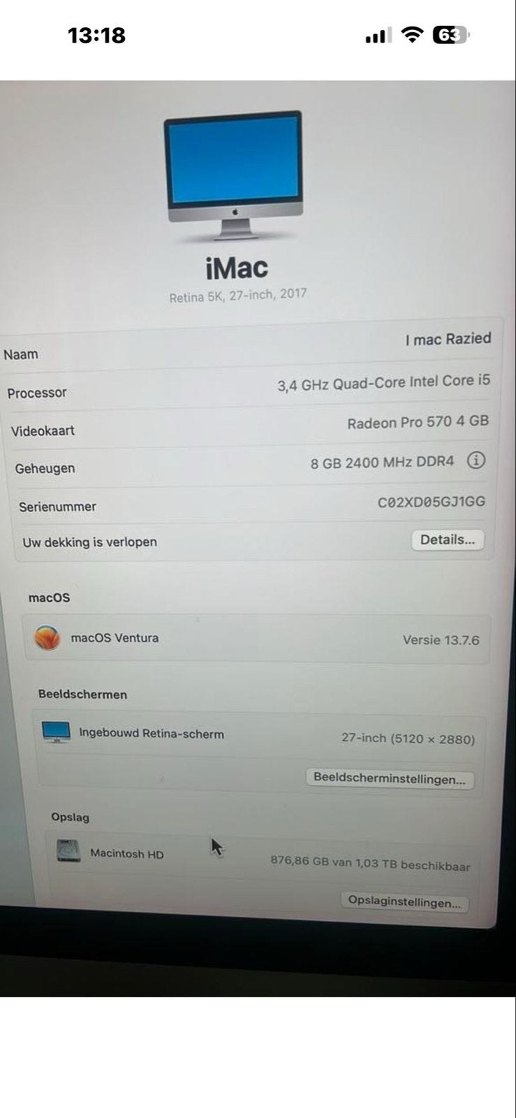 iMac Retina 5K, 27-inch, 2017 - Krachtige All-in-One, Computers en Software, Gebruikt, IMac, Ophalen of Verzenden, 3 tot 4 Ghz
