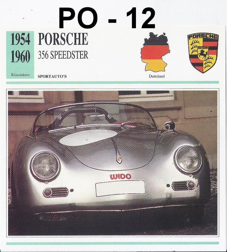 QassaPo12 autokaart porsche 356 speedster ( 1954- - 1960 ), Ophalen of Verzenden, Zo goed als nieuw, Auto's