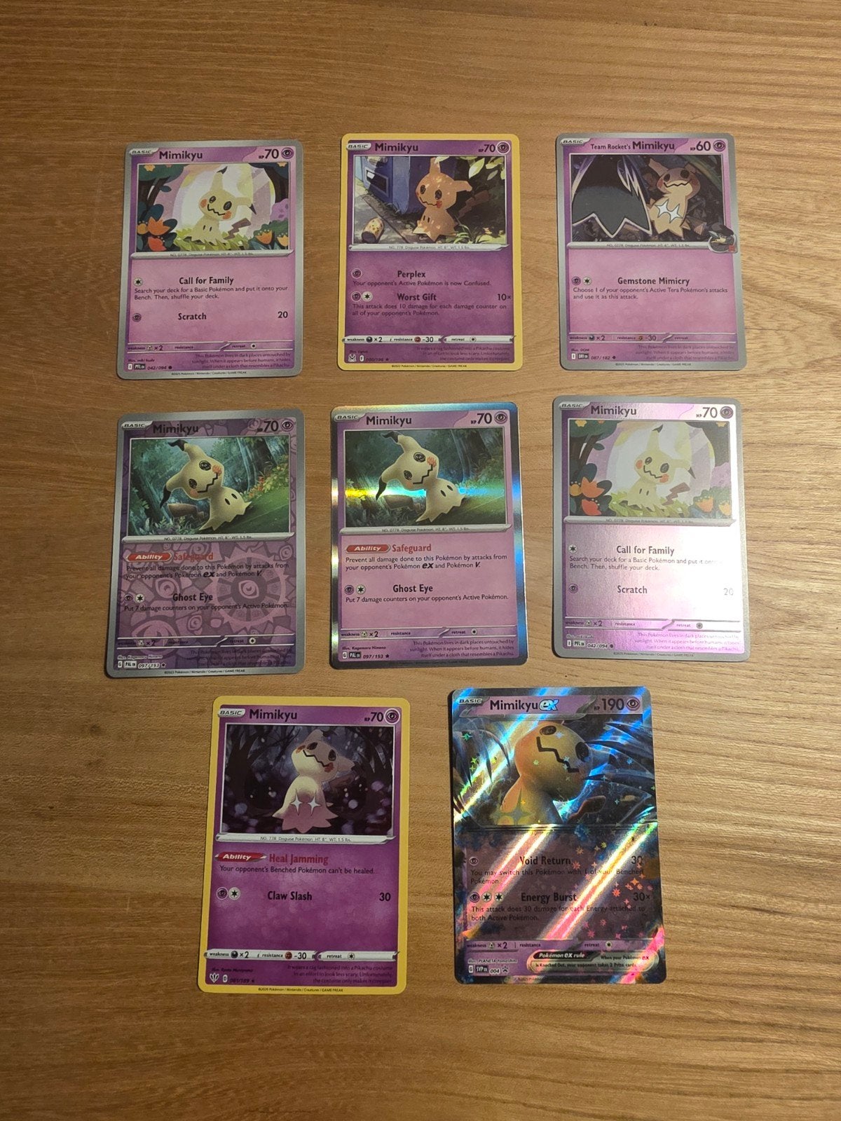 Mimikyu pokemon kaarten set, Ophalen of Verzenden, Zo goed als nieuw, Meerdere kaarten