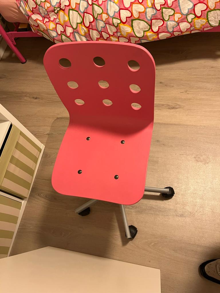 IKEA Bureauplank en Roze Stoel, Ophalen, Gebruikt, Hout, Roze