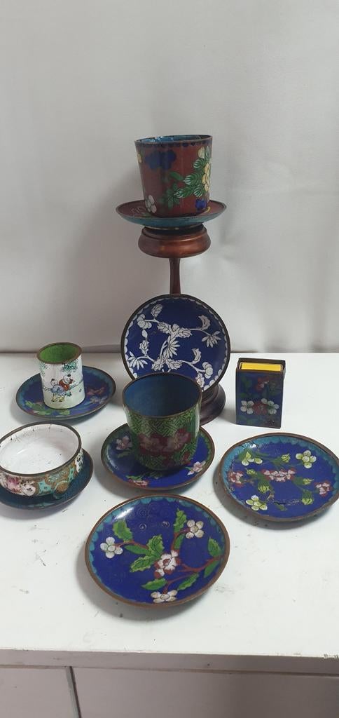 Chinees cloisonne lotje, Ophalen of Verzenden