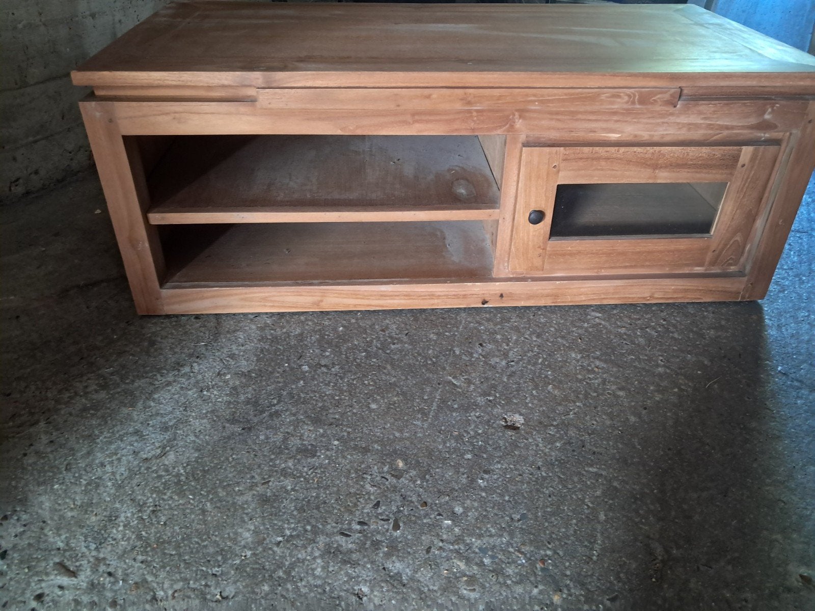 Teak houten tv meubel, Huis en Inrichting, Kasten | Televisiemeubels, Ophalen, 25 tot 50 cm, 100 tot 150 cm, Minder dan 100 cm