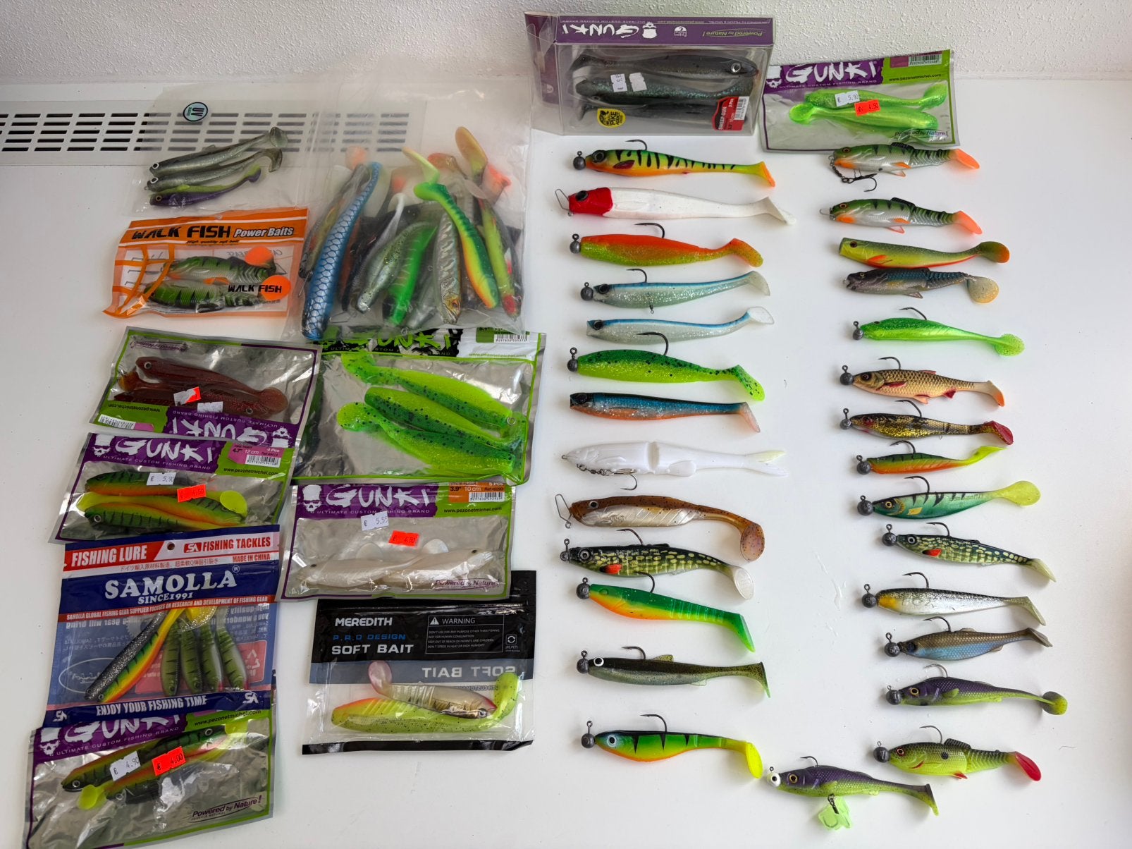 Partij shads / softbaits – Gunki – snoek snoekbaars baars, Watersport en Boten, Ophalen of Verzenden, Zo goed als nieuw, Overige typen