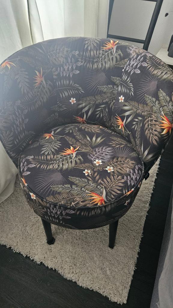 Fauteuil Bo fluweel - Woood, Huis en Inrichting, Fauteuils, Ophalen, Zo goed als nieuw, 50 tot 75 cm