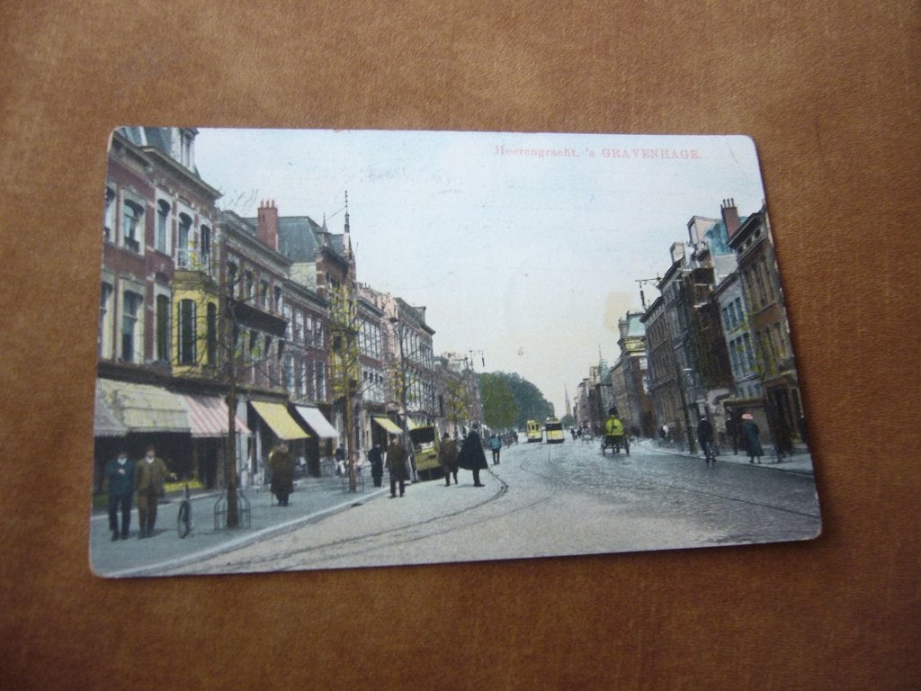 S, GRAVENHAGE  =  HEERENGRACHT MET TRAMS   BRIEFKAART 1910, Ophalen of Verzenden, Voor 1920, Gelopen, Zuid-Holland