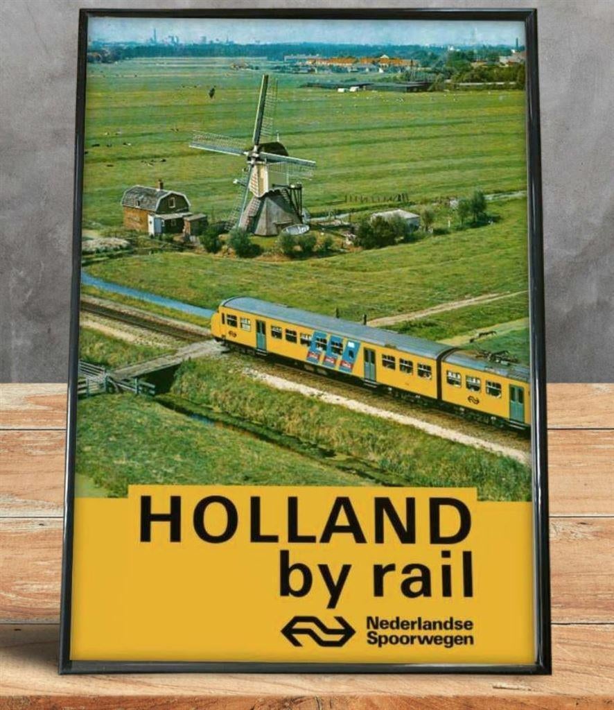 de Nederlandse Spoorwegen Trein Poster in lijst, Verzenden, Nieuw, Trein, Overige typen