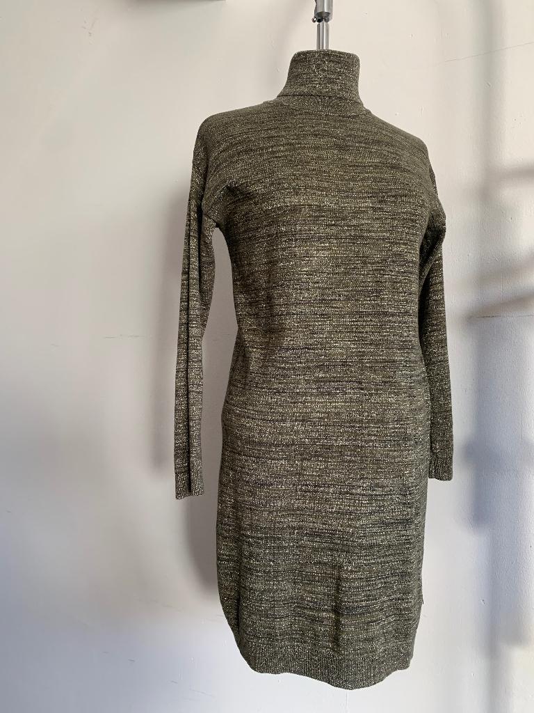Scotch&Soda jurk tuniek met kol khaki metalic 36/S - 38/M, Verzenden, Scotch & Soda, Zo goed als nieuw, Maat 36 (S)