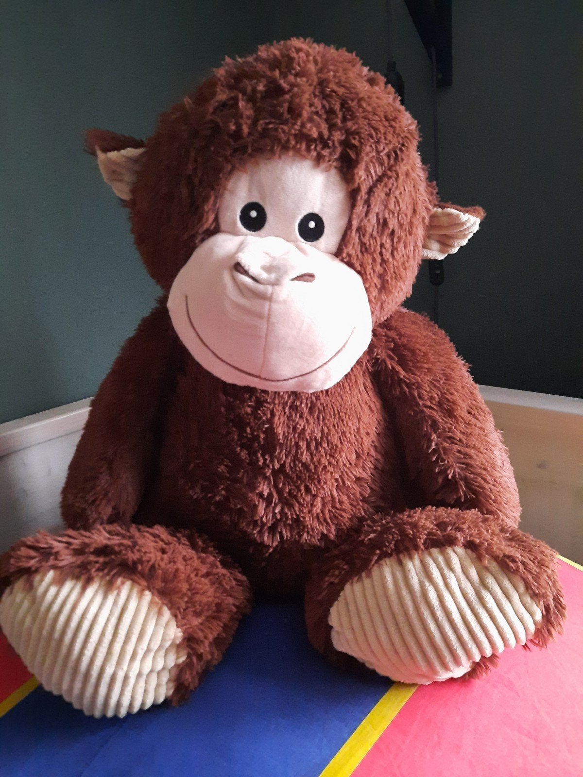 Grote zachte bruine aap knuffel, Ophalen of Verzenden, Zo goed als nieuw, Middelgroot (20 tot 80 cm), Bruin