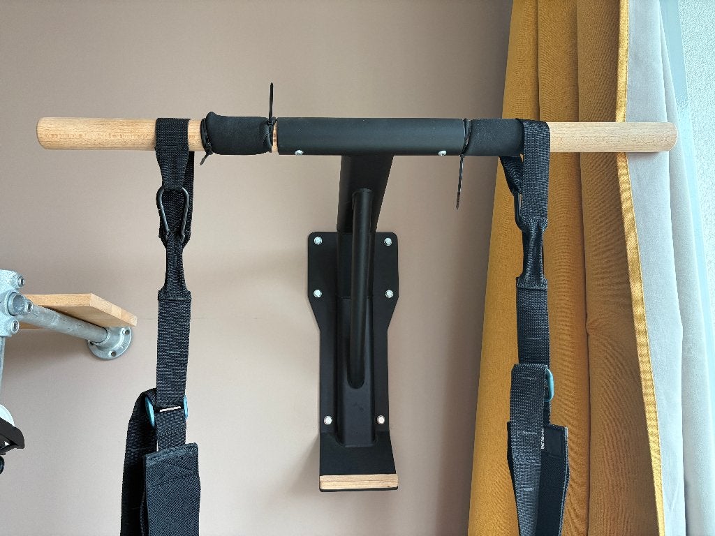 Pull-up bar voor aan de muur + weerstandsband, Ophalen, Gebruikt, Armen, Oprekstang