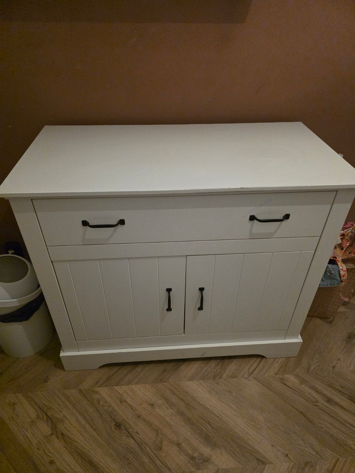 Witte commode met lades en deuren voor in de babykamer- opkn, Ophalen, Gebruikt, 90 tot 105 cm