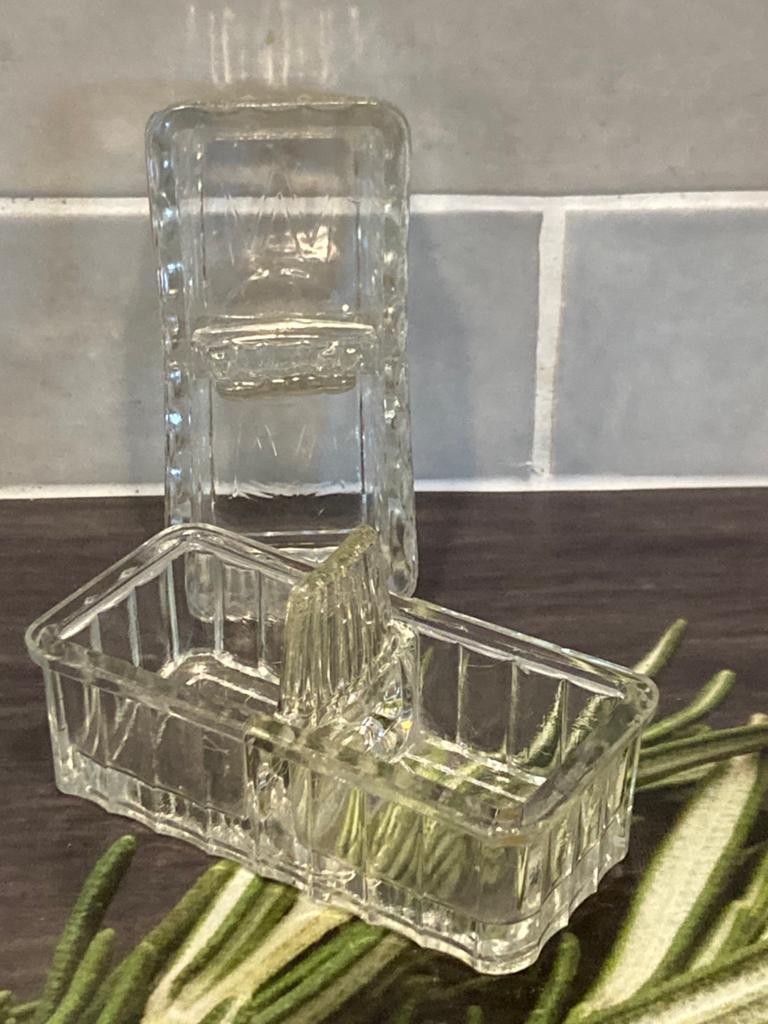 Vintage persglas peper en zout schaaltje (040724c), Gebruikt, Overige typen, Ophalen of Verzenden, Glas