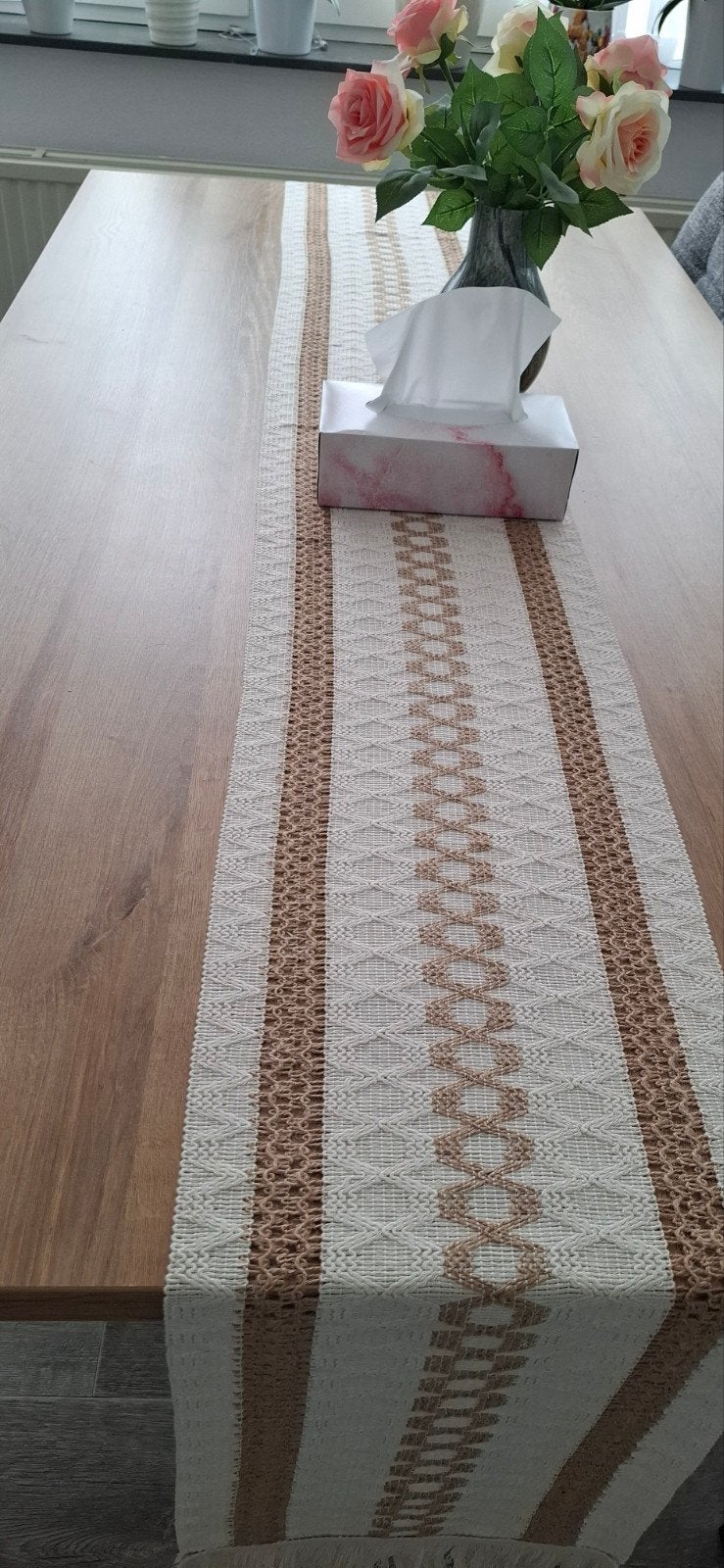 Eikenkleurige eettafel 180x90 cm, Gebruikt, Eikenhout, 150 tot 200 cm, Vier personen