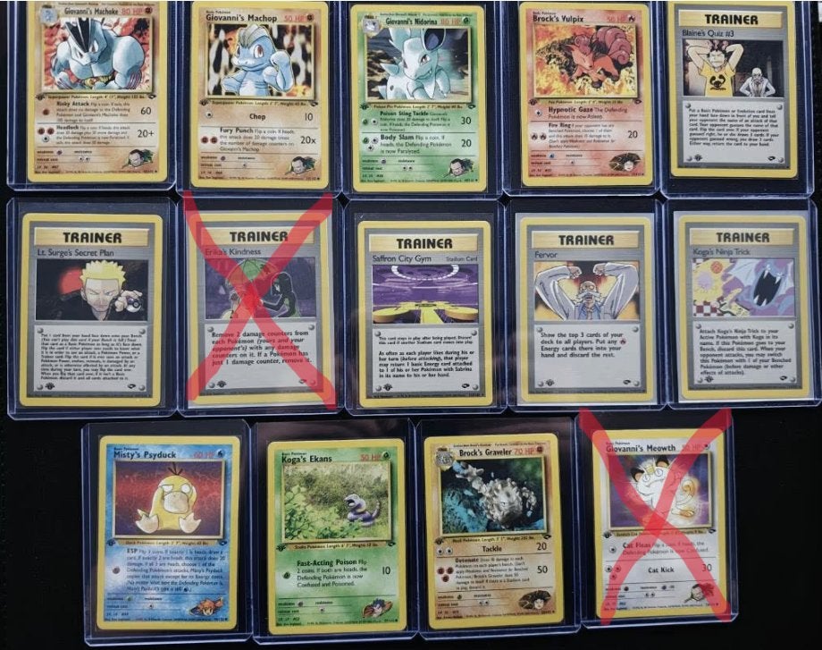 Pokemon Kaarten : Gym Challenge First Edition (1e ad), Ophalen of Verzenden, Nieuw, Meerdere kaarten