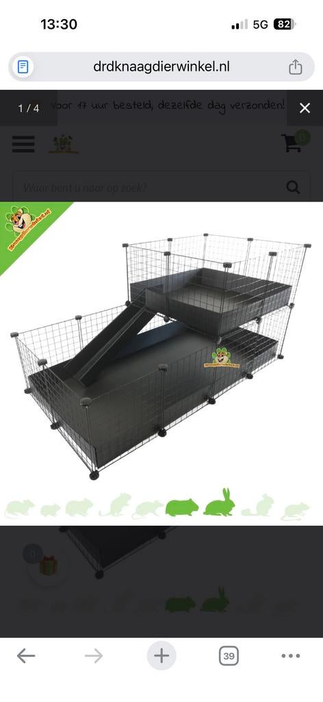 Draadkubus kooi voor cavia WIT, Ophalen, 90 cm of meer, Hok, Cavia
