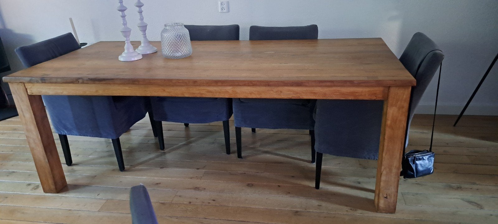 Eiken eettafel 230x100 cm met nano coating, Ophalen, Gebruikt, 100 tot 150 cm, Eikenhout