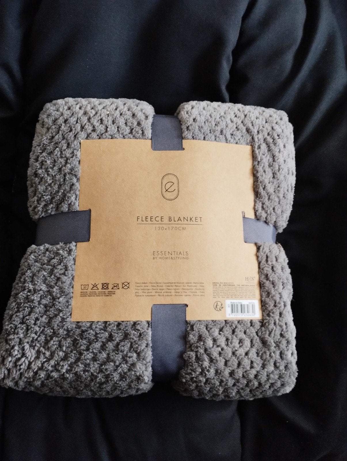 Grijze Fleece deken, 130 cm, Nieuw, Fleece, Grijs