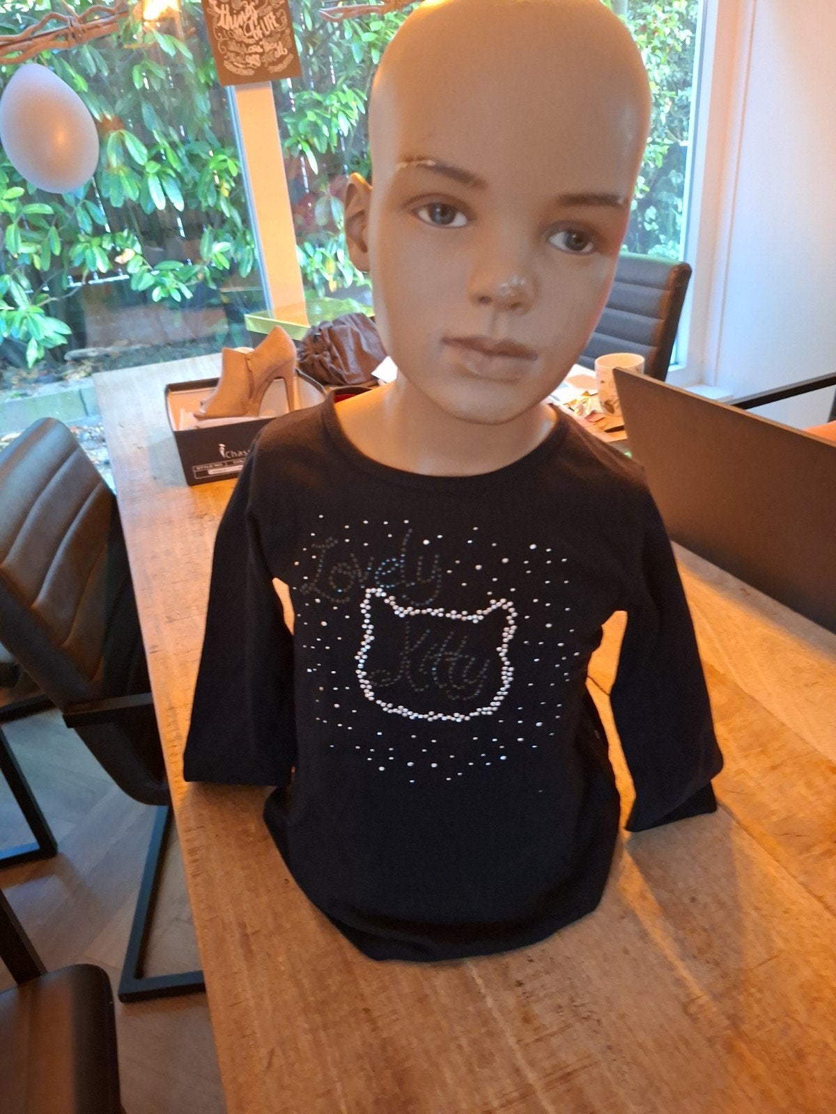Zwart T-shirt met lange mouwen 'Lovely Kitty' voor meisjes, Ophalen of Verzenden, Nieuw, Mc Baby Girls, Meisje