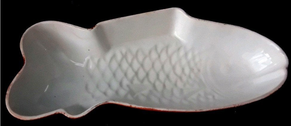 Vintage Belgische keramische vispuddingvorm, Ophalen of Verzenden