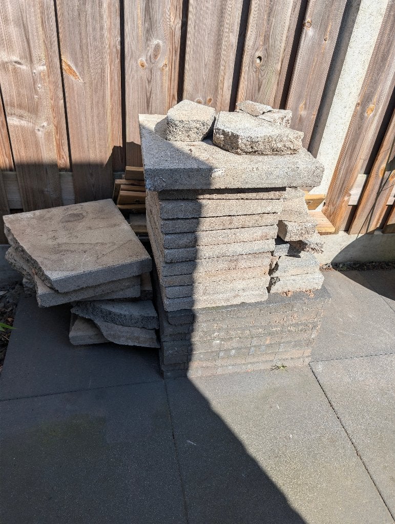 Tuintegels, stoeptegels, Tuin en Terras, Ophalen, Gebruikt, Beton, Terrastegels